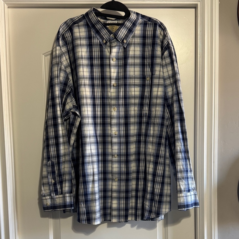 Blue Mountain Men's Blue Plaid Casual Shirt